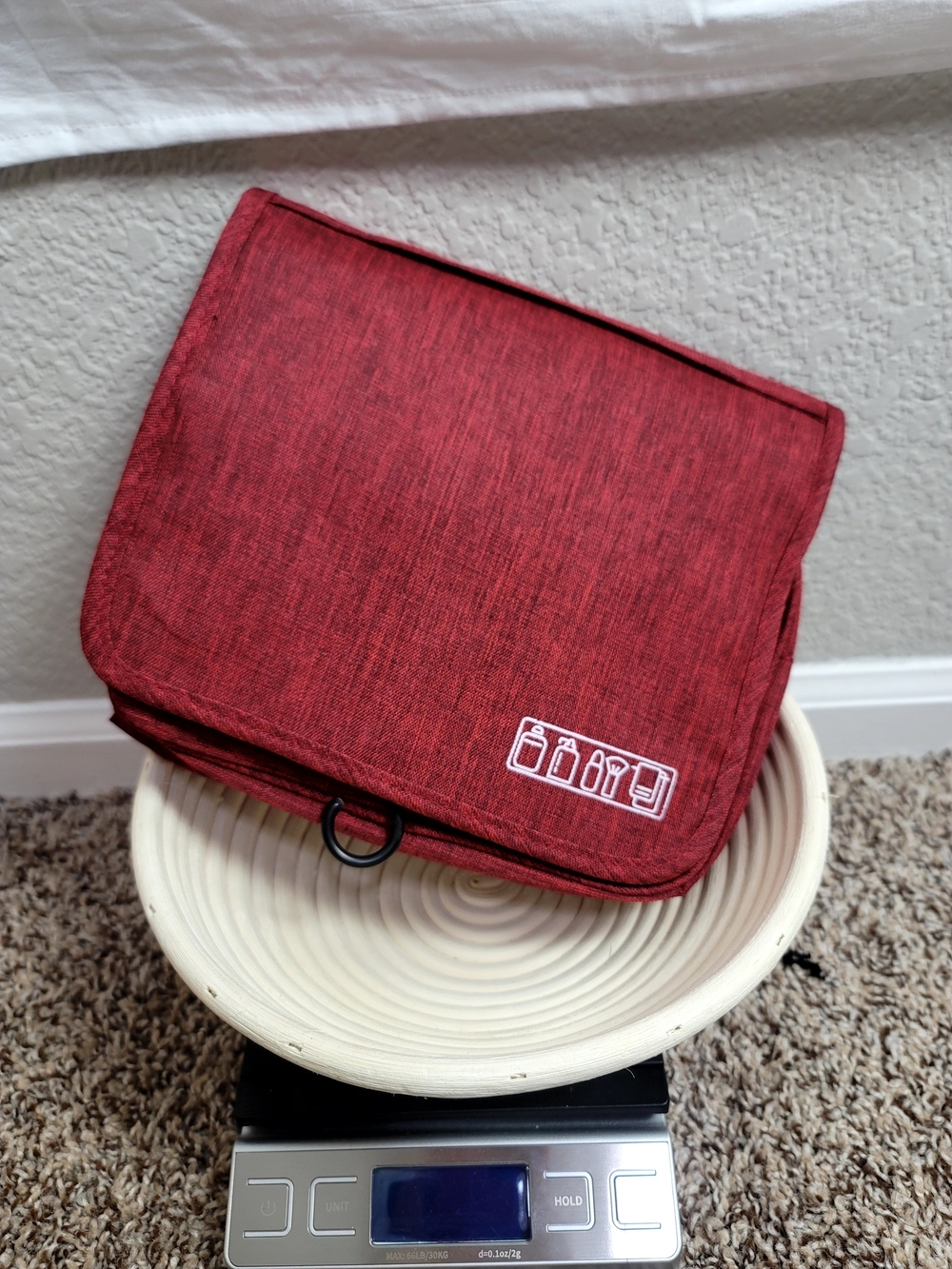 Burgundy Tri-Fold Travel Toiletry Wash Bag (Brand New)